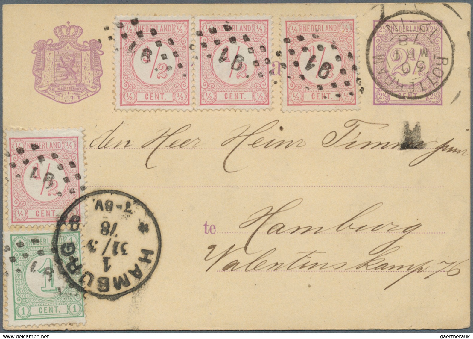 27416 Niederlande: 1711/1936, Group Of 6 Covers/cards, Comprising Better Cancellations And Frankings, I.a. - Lettres & Documents
