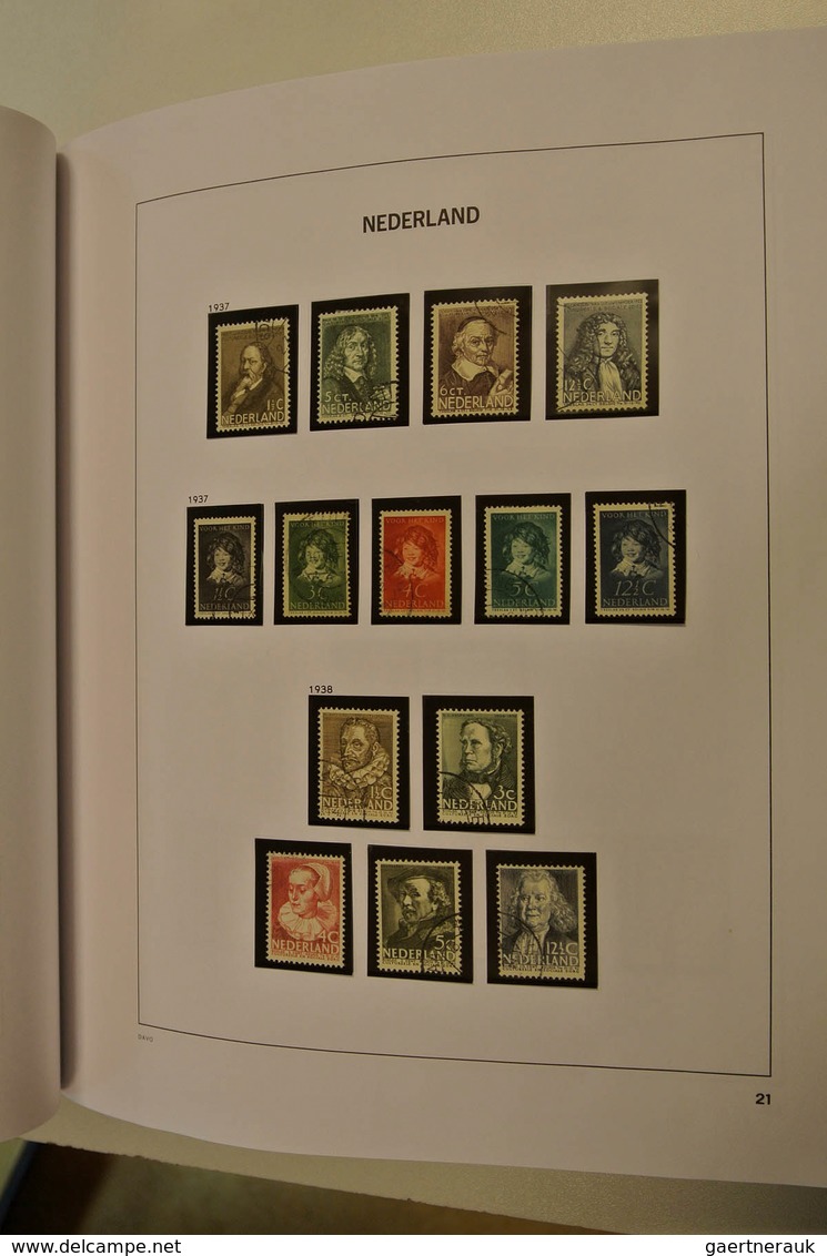 27421 Niederlande: 1852/1999: Well filled, mostly used collection Netherlands 1852-1999 in 2 Davo albums.