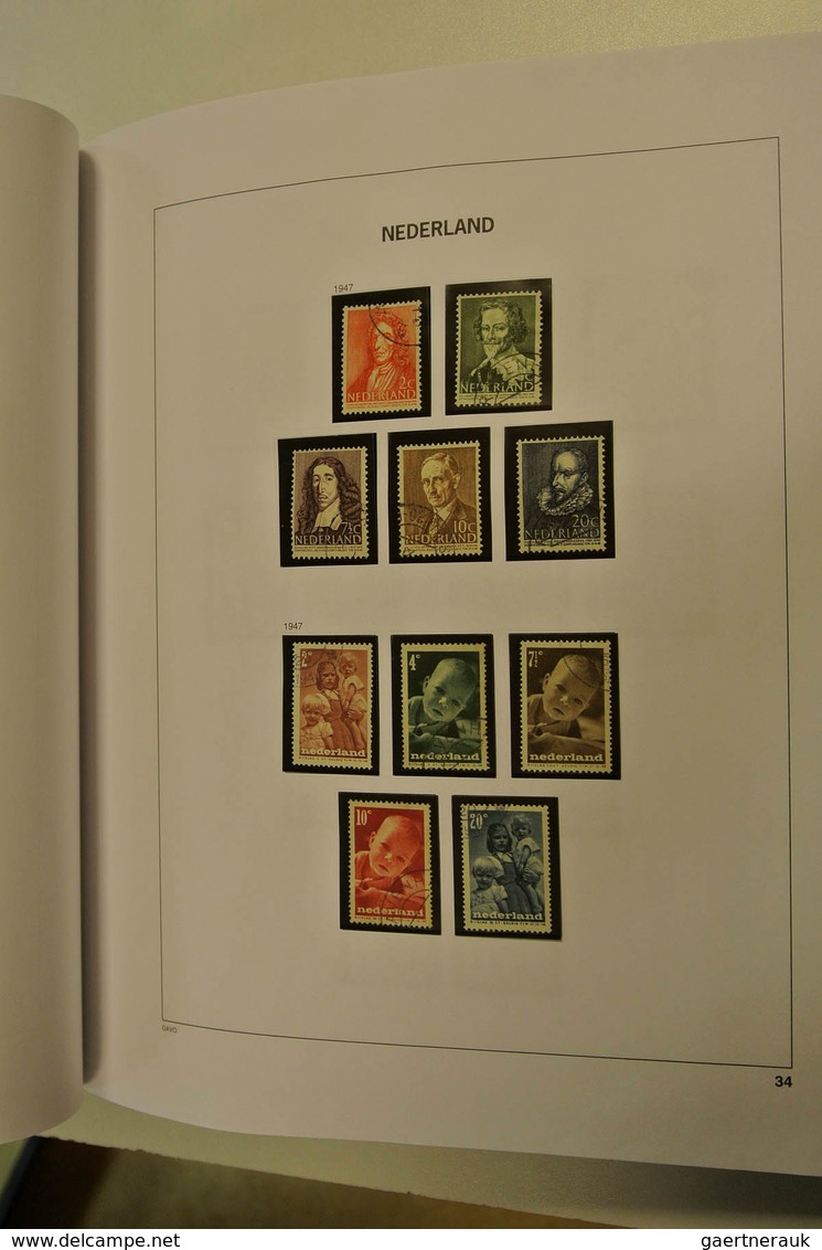 27421 Niederlande: 1852/1999: Well filled, mostly used collection Netherlands 1852-1999 in 2 Davo albums.