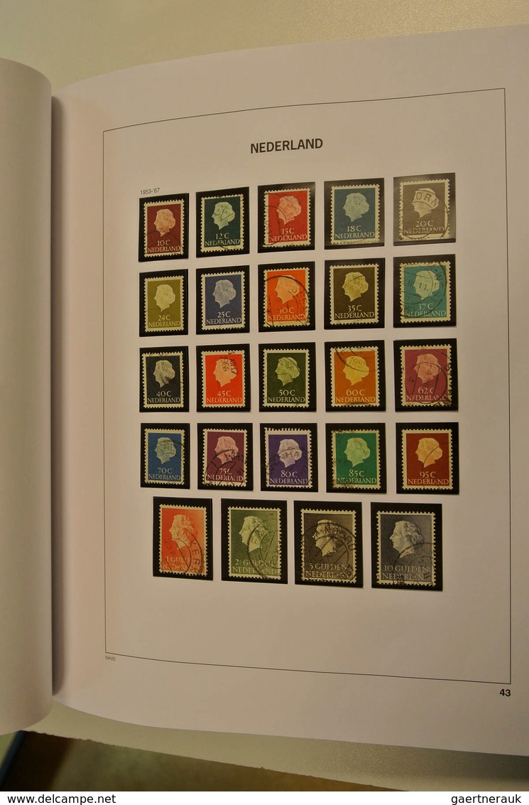 27421 Niederlande: 1852/1999: Well filled, mostly used collection Netherlands 1852-1999 in 2 Davo albums.