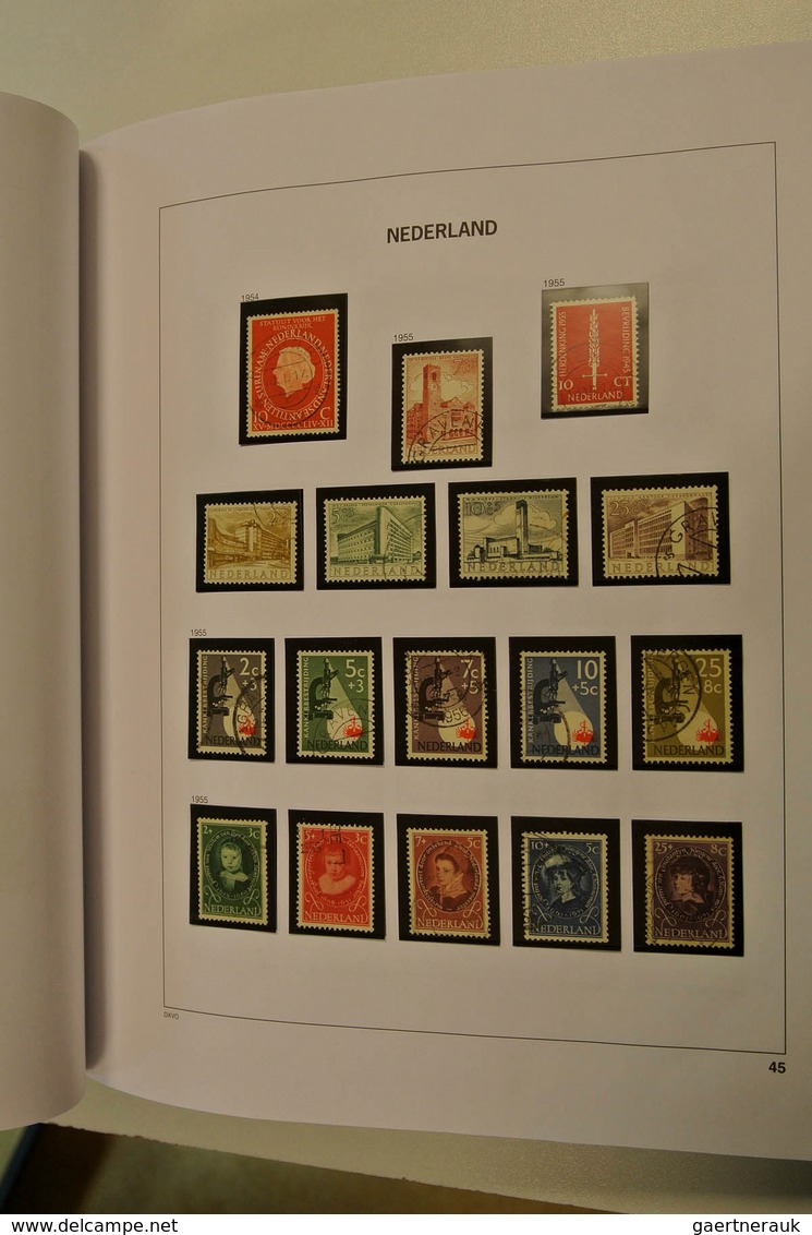 27421 Niederlande: 1852/1999: Well filled, mostly used collection Netherlands 1852-1999 in 2 Davo albums.