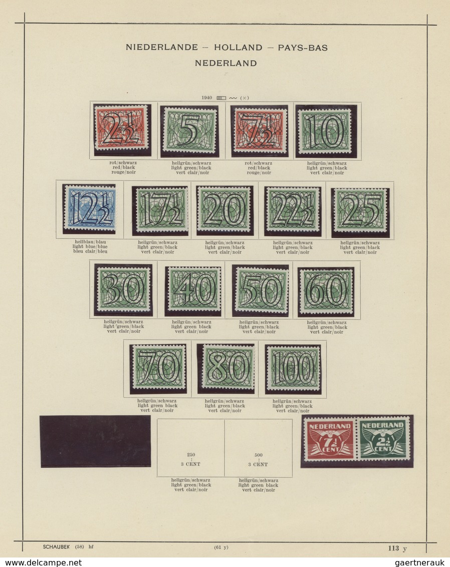 27426 Niederlande: 1852/1985, mint and used basic collection in a binder, from 1st issue, Wilhelmina 2.50g