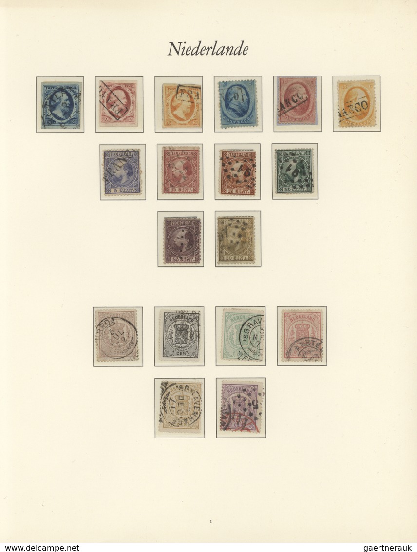 27429 Niederlande: 1852/1973, A Spendid Collection On Album Pages From 1st Issue, Early Period Mainly Used - Lettres & Documents