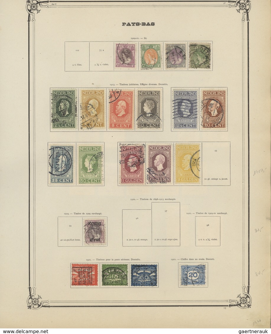 27433 Niederlande: 1852/1943, Old Collection On French Pages (stamps Hinged On Both Sides) Starting With 1 - Lettres & Documents