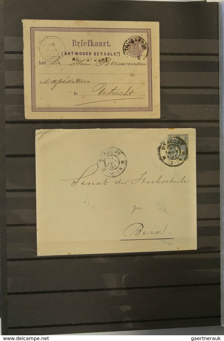 27435 Niederlande: 1852/1930: Small collection of 18 covers of the Netherlands 1852-1930 in stockbook. Con