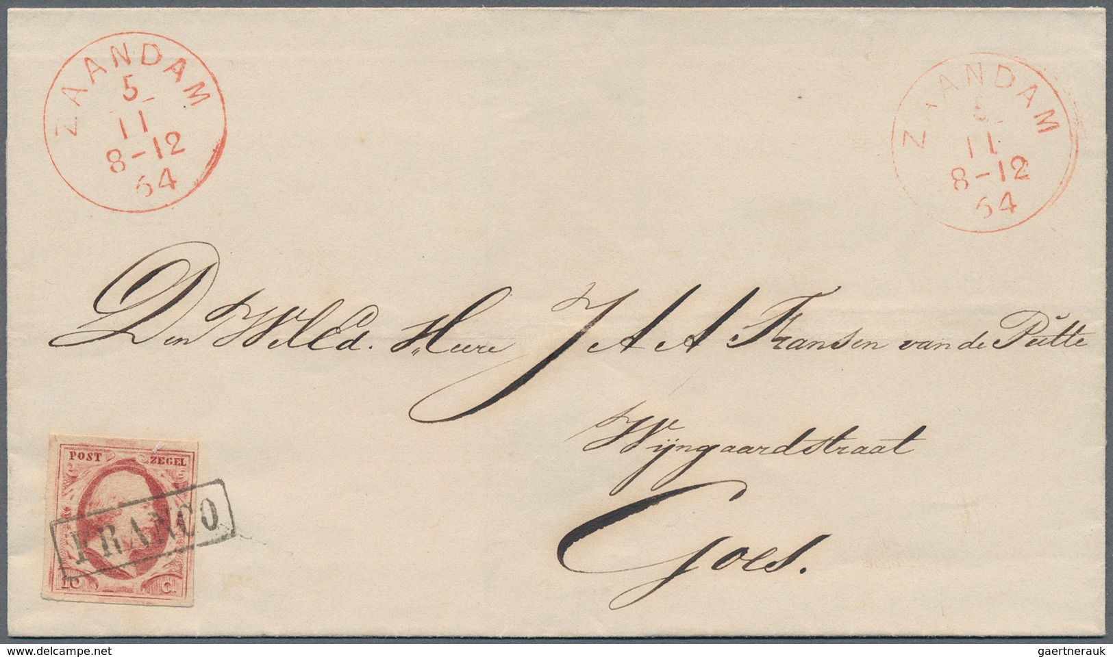 27437 Niederlande: 1852, Lot Of Ca. 24 Covers And Folded Letters Each With 10c Carmine Single Franking (1x - Lettres & Documents