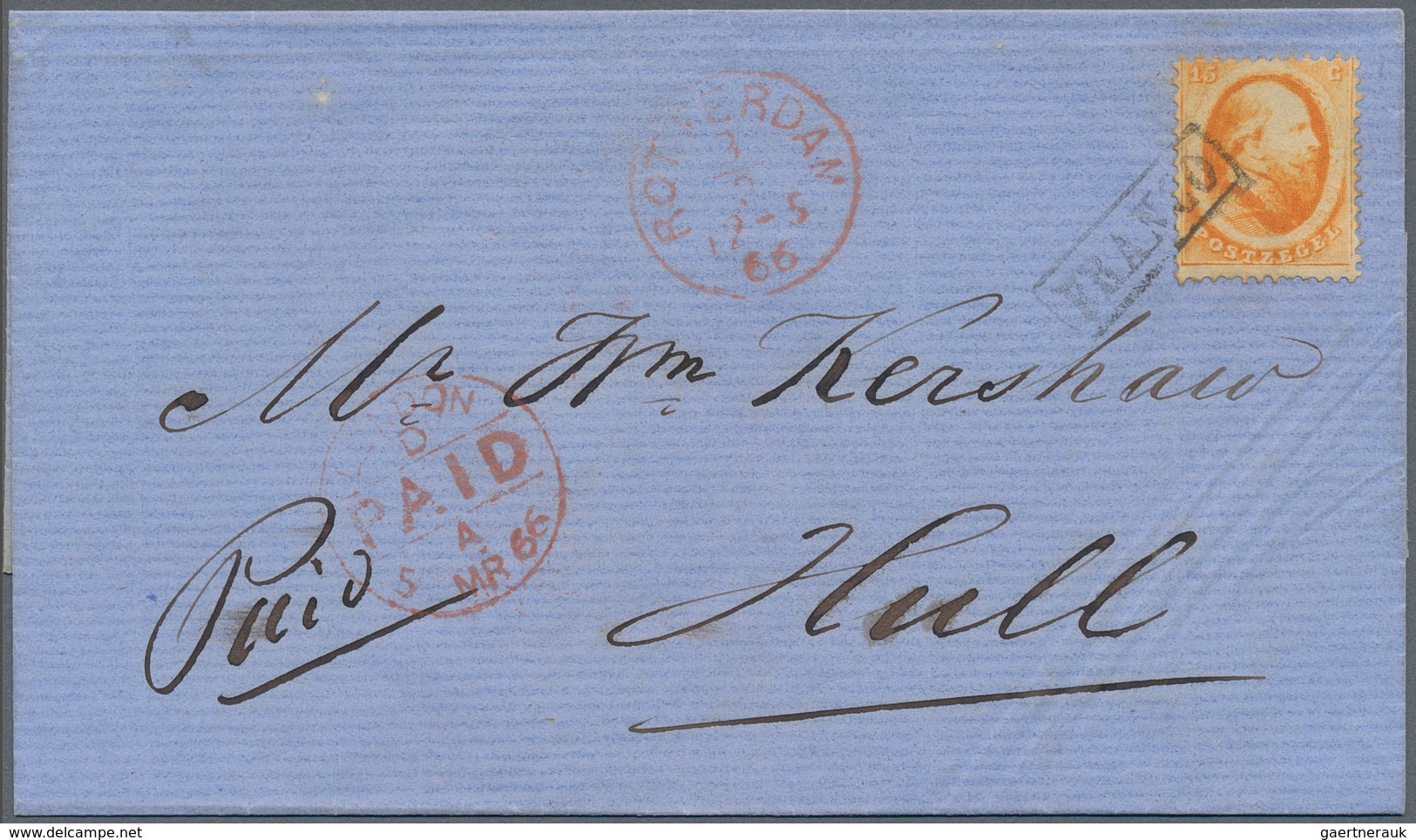 27443 Niederlande: 1865/1897, Lot Of 11 Better Foreign Letters, I.a. 3x 15c Orange (Michel No. 6) Single F - Lettres & Documents