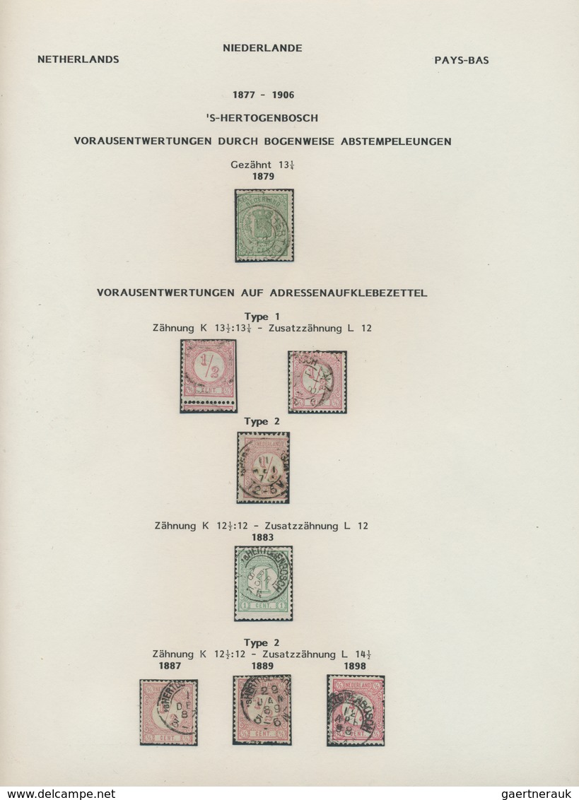 27450 Niederlande: 1879/1933, PRECANCELLATIONS, Specialised Collection Of Apprx. 390 Stamps (chiefly Up To - Lettres & Documents