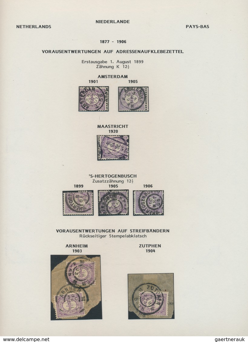 27450 Niederlande: 1879/1933, PRECANCELLATIONS, Specialised Collection Of Apprx. 390 Stamps (chiefly Up To - Lettres & Documents