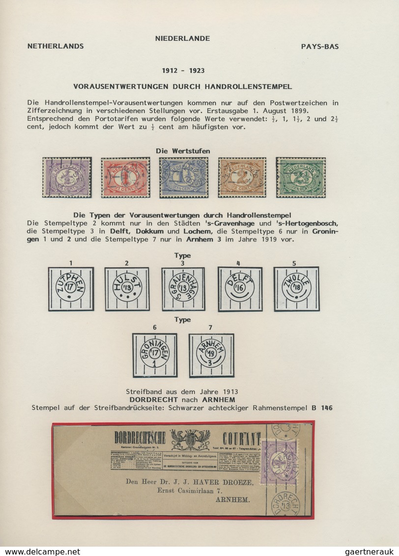 27450 Niederlande: 1879/1933, PRECANCELLATIONS, Specialised Collection Of Apprx. 390 Stamps (chiefly Up To - Lettres & Documents