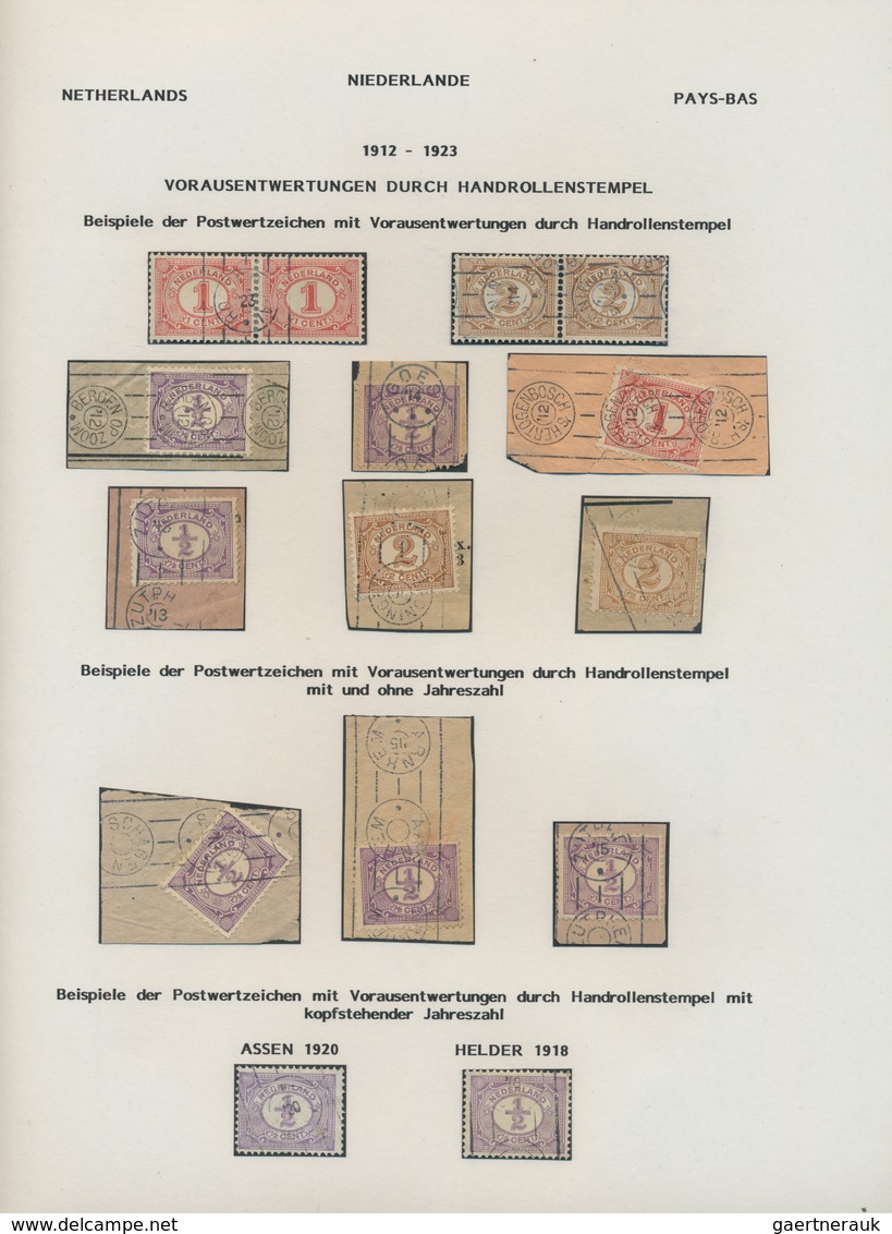 27450 Niederlande: 1879/1933, PRECANCELLATIONS, Specialised Collection Of Apprx. 390 Stamps (chiefly Up To - Lettres & Documents