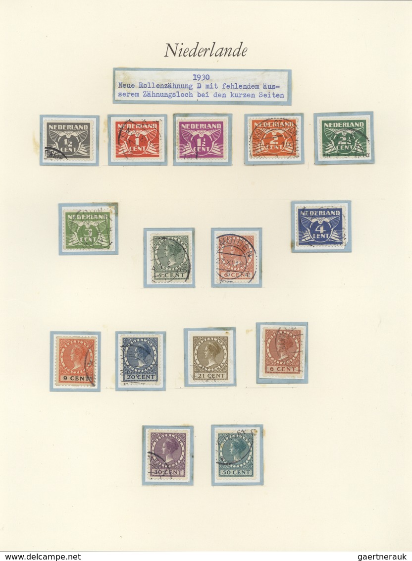 27459 Niederlande: 1924/1941, comprehensive specialized collection of definitive stamps on exhibition page