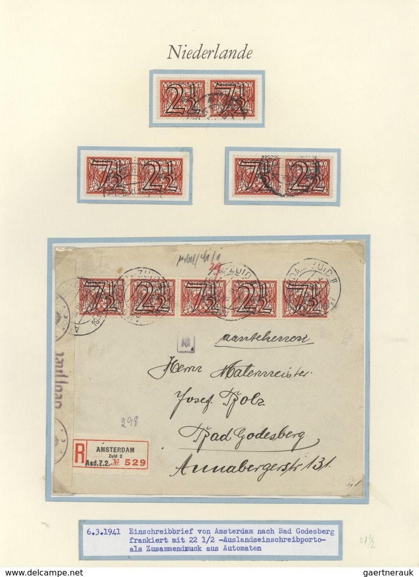 27459 Niederlande: 1924/1941, comprehensive specialized collection of definitive stamps on exhibition page