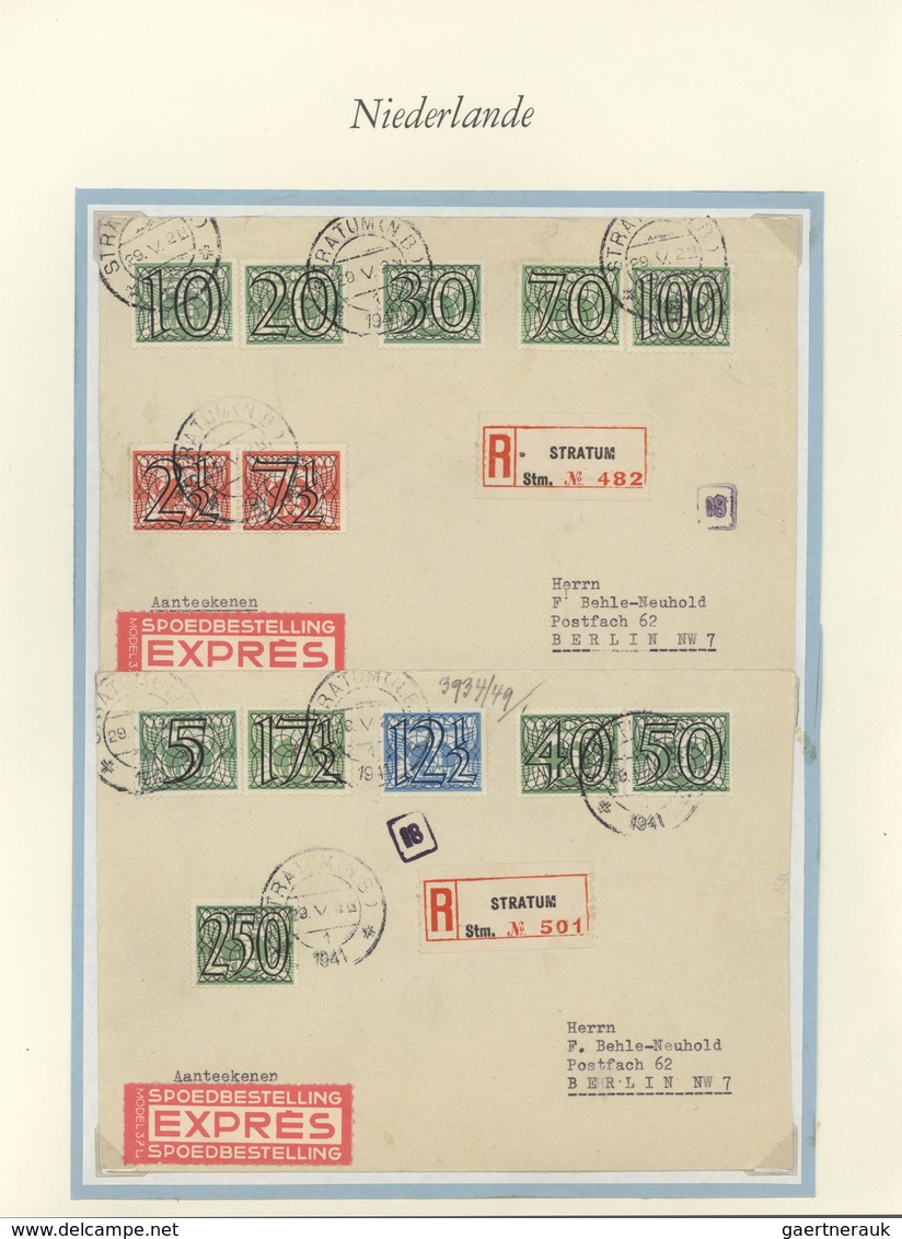 27459 Niederlande: 1924/1941, comprehensive specialized collection of definitive stamps on exhibition page