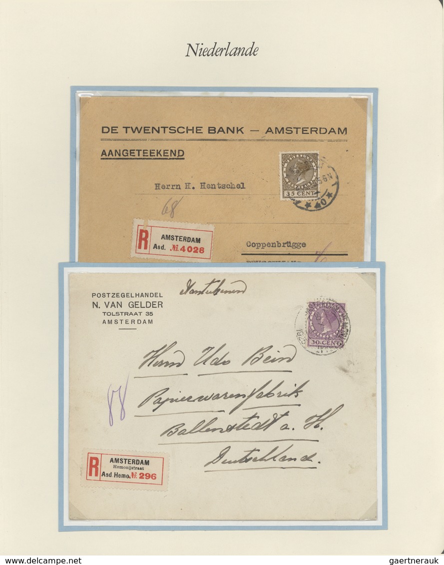 27460 Niederlande: 1925/1946, Specialized Exhibition Collection "postal Rates" With 78 Covers, Comprising - Lettres & Documents