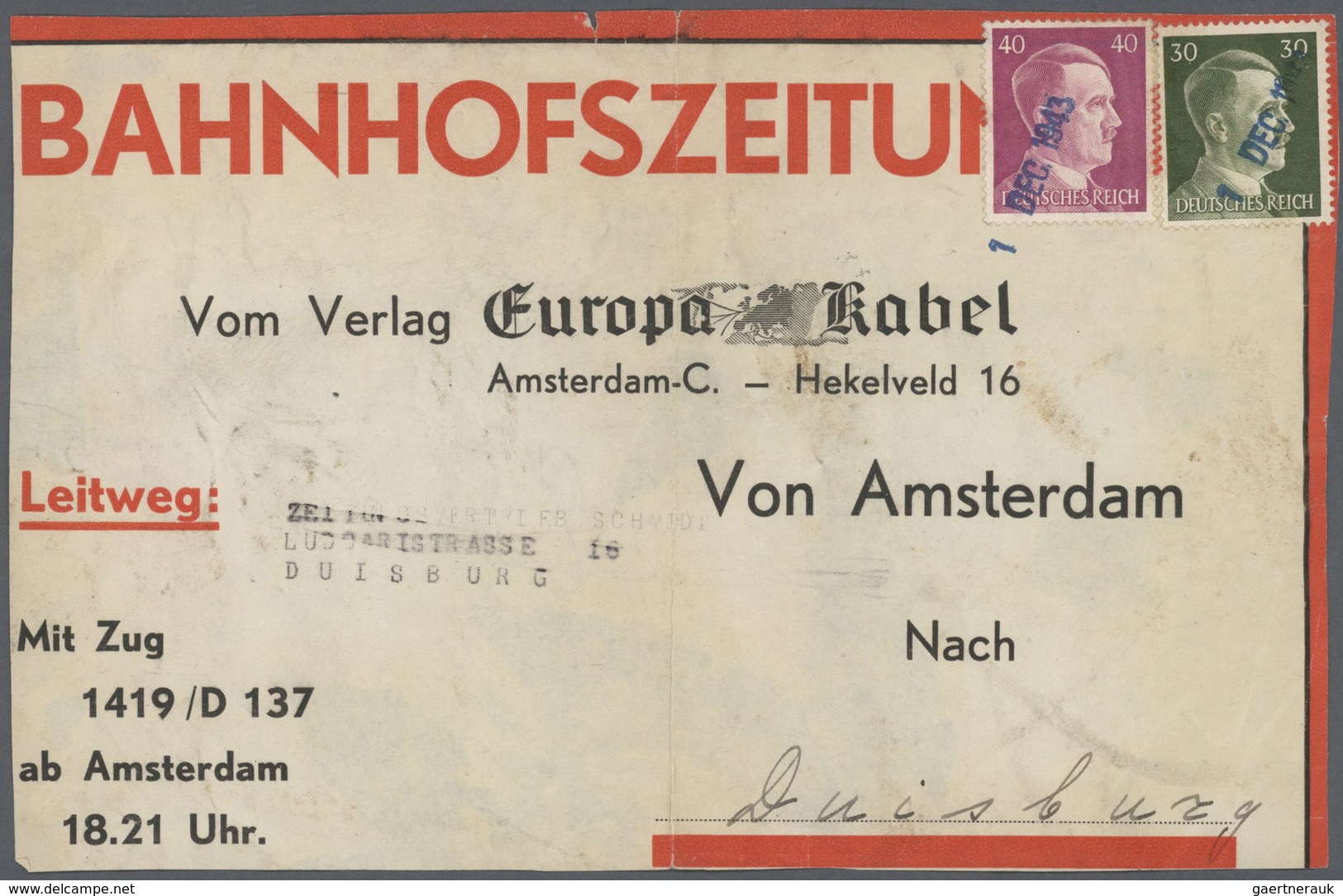 27465 Niederlande: 1940 - 1948, Kriegsjahre Und Frühe Nachkriegszeit: über 100 Meist Bessere Interessante - Lettres & Documents