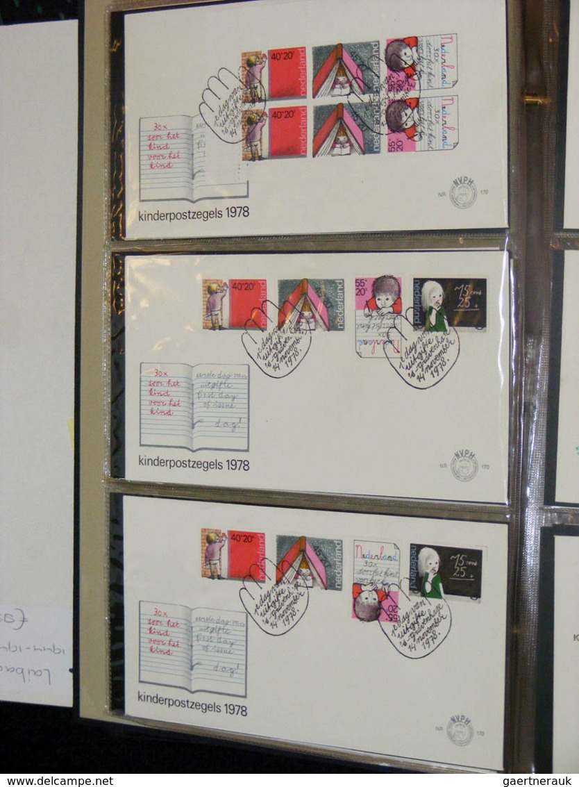 27482 Niederlande: 1977/2003: Netherlands FDC's 1977-2003, (no. 163 until 491), more than 350 pieces. In 3