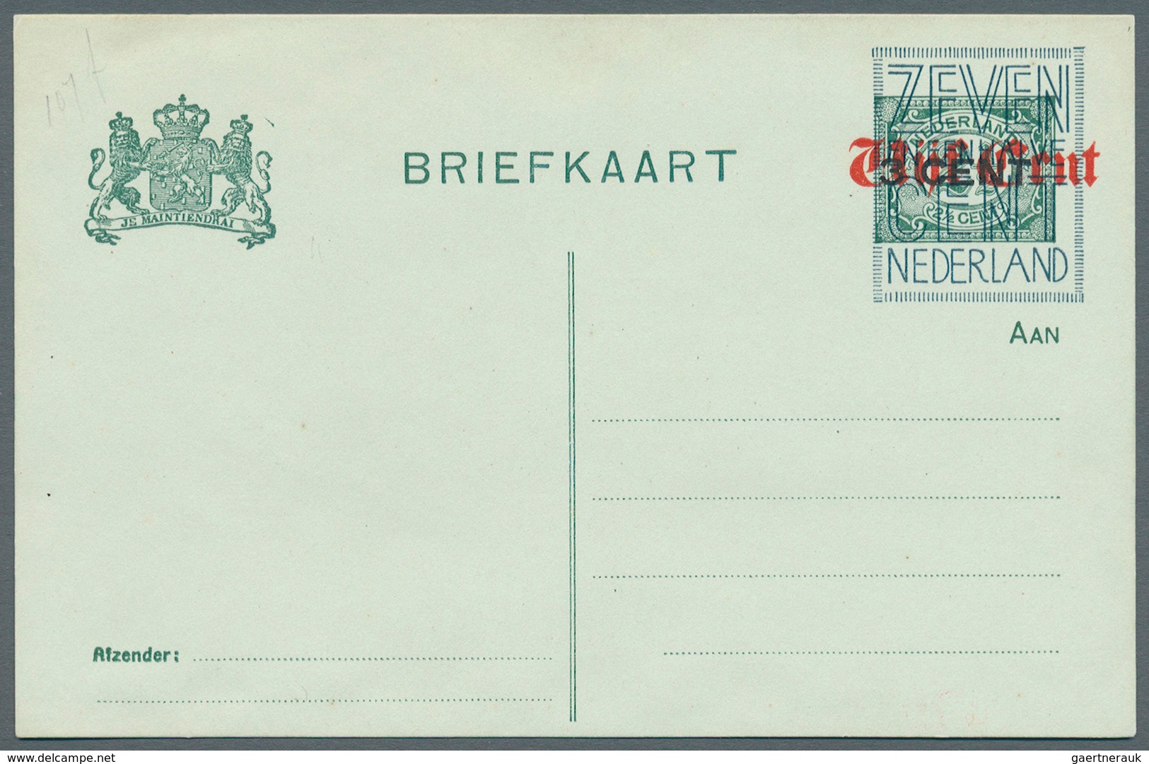 27500 Niederlande - Ganzsachen: Ca 1920: Ca 26 Verschiedene Nicht Verausgabte Überdruckprovisorien Von Gan - Entiers Postaux
