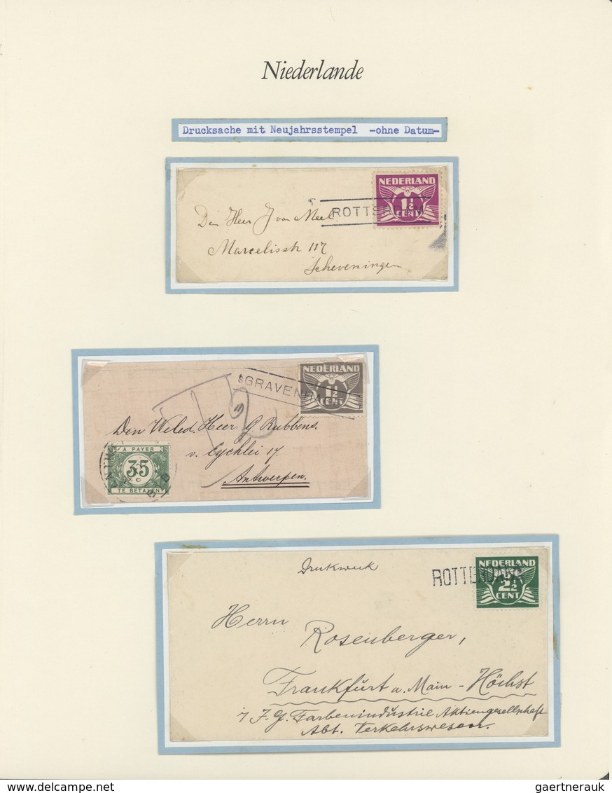 27505 Niederlande - Stempel: 1925/1940 Ca., EXPERIMENTAL RUBBER POSTMARKS, Extensive And Almost Complete C - Marcophilie