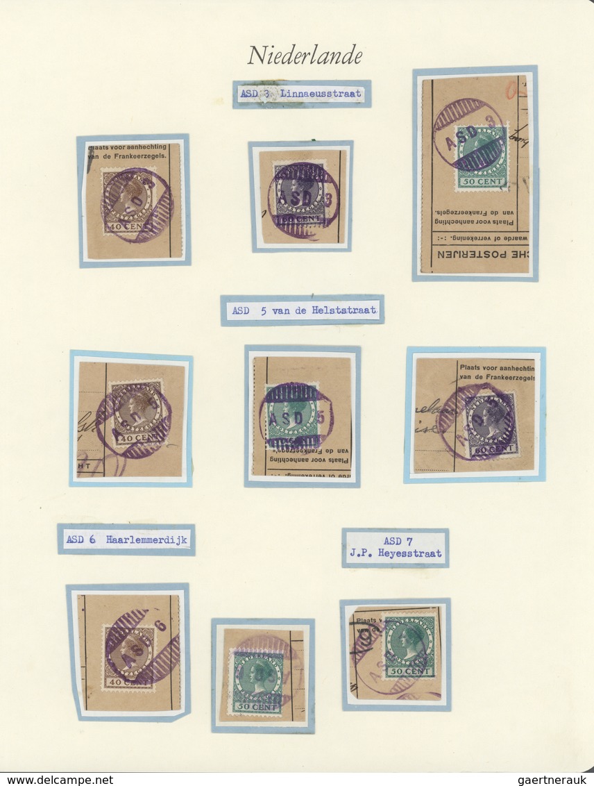 27505 Niederlande - Stempel: 1925/1940 Ca., EXPERIMENTAL RUBBER POSTMARKS, Extensive And Almost Complete C - Marcophilie