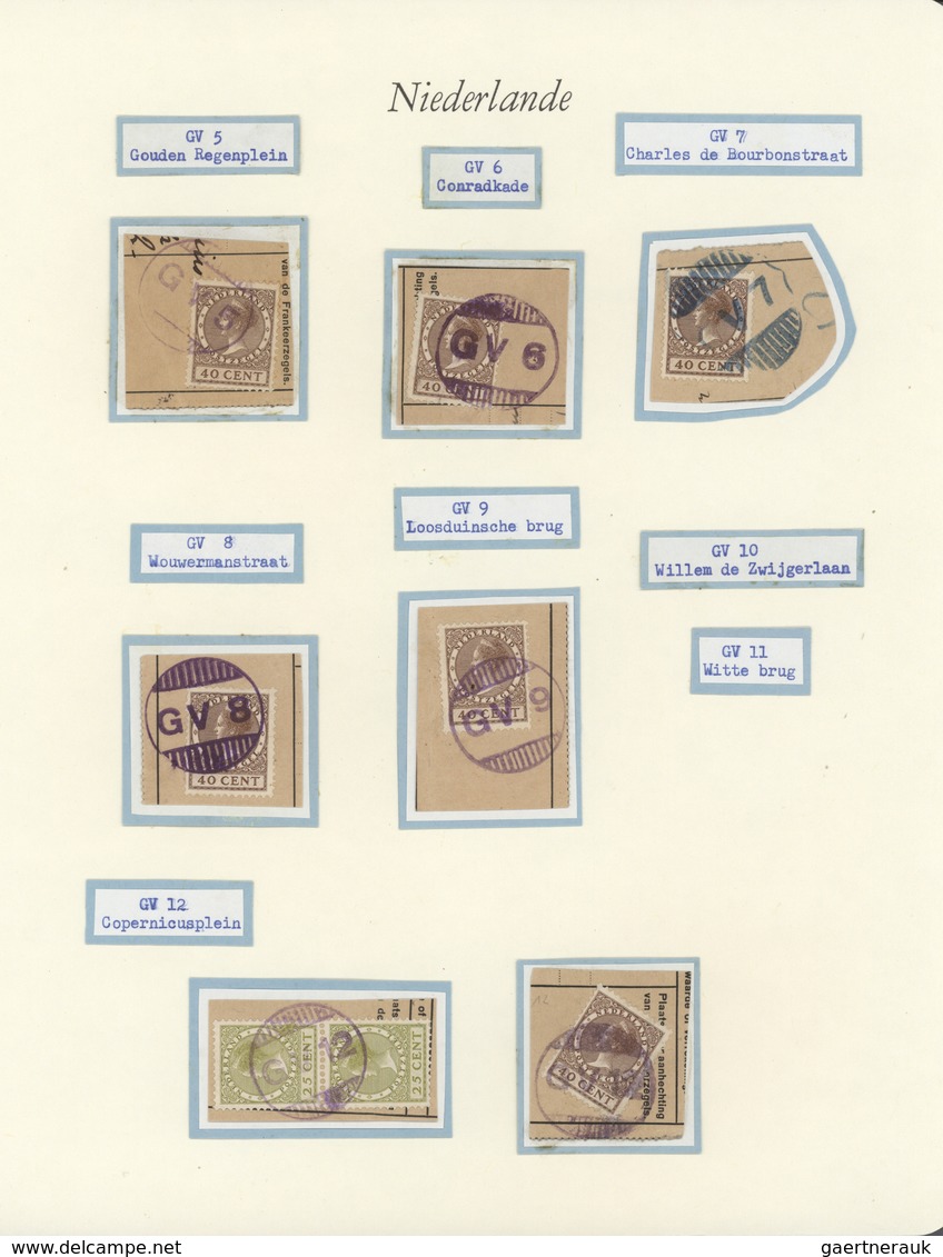 27505 Niederlande - Stempel: 1925/1940 Ca., EXPERIMENTAL RUBBER POSTMARKS, Extensive And Almost Complete C - Marcophilie