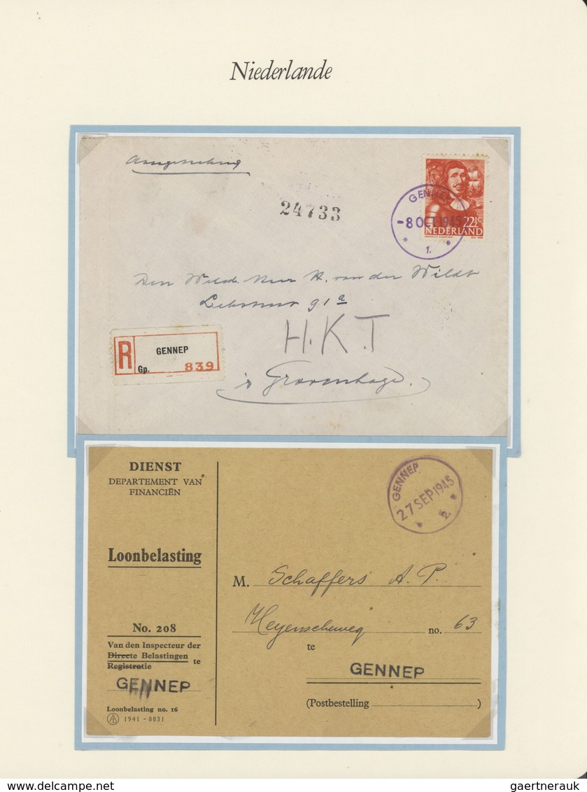 27506 Niederlande - Stempel: 1945/1946, EMERGENCY CANCELLATIONS, Collection With Ca. 30 Covers, Comprising - Marcophilie