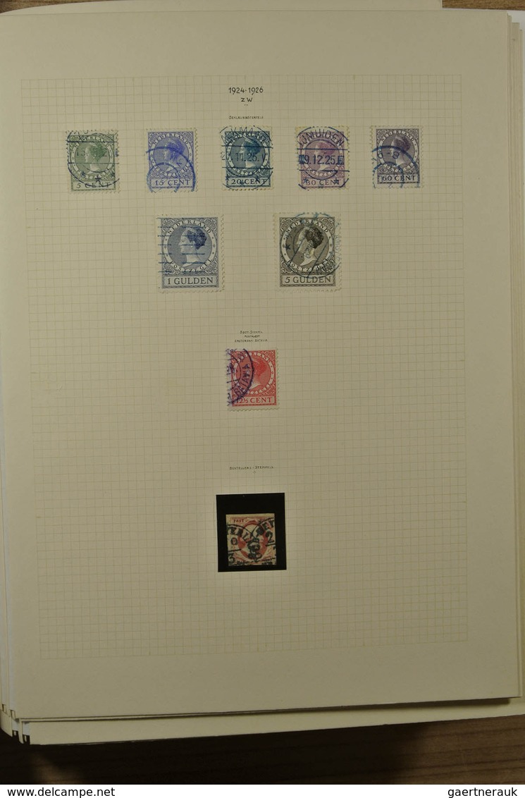 27508 Niederlande - Stempel: Album with various cancels of the Netherlands, including numeral cancels, gum