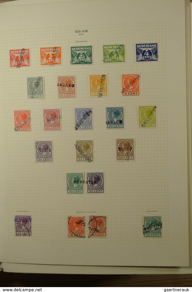 27508 Niederlande - Stempel: Album with various cancels of the Netherlands, including numeral cancels, gum