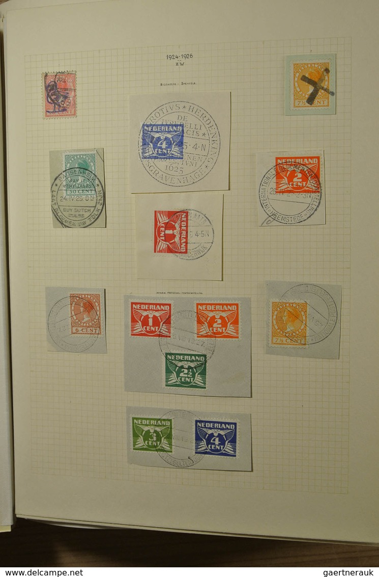 27508 Niederlande - Stempel: Album with various cancels of the Netherlands, including numeral cancels, gum