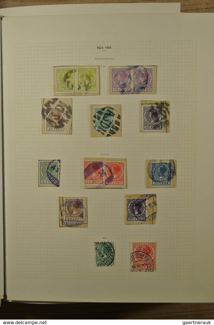 27508 Niederlande - Stempel: Album with various cancels of the Netherlands, including numeral cancels, gum