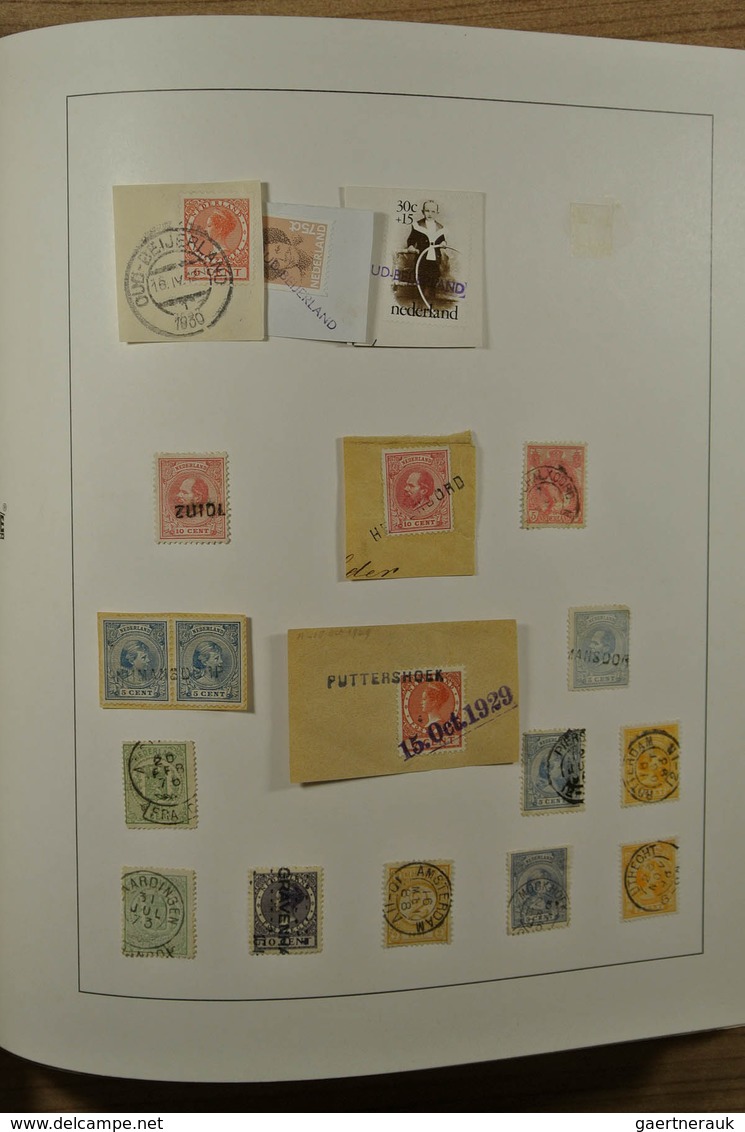 27508 Niederlande - Stempel: Album with various cancels of the Netherlands, including numeral cancels, gum