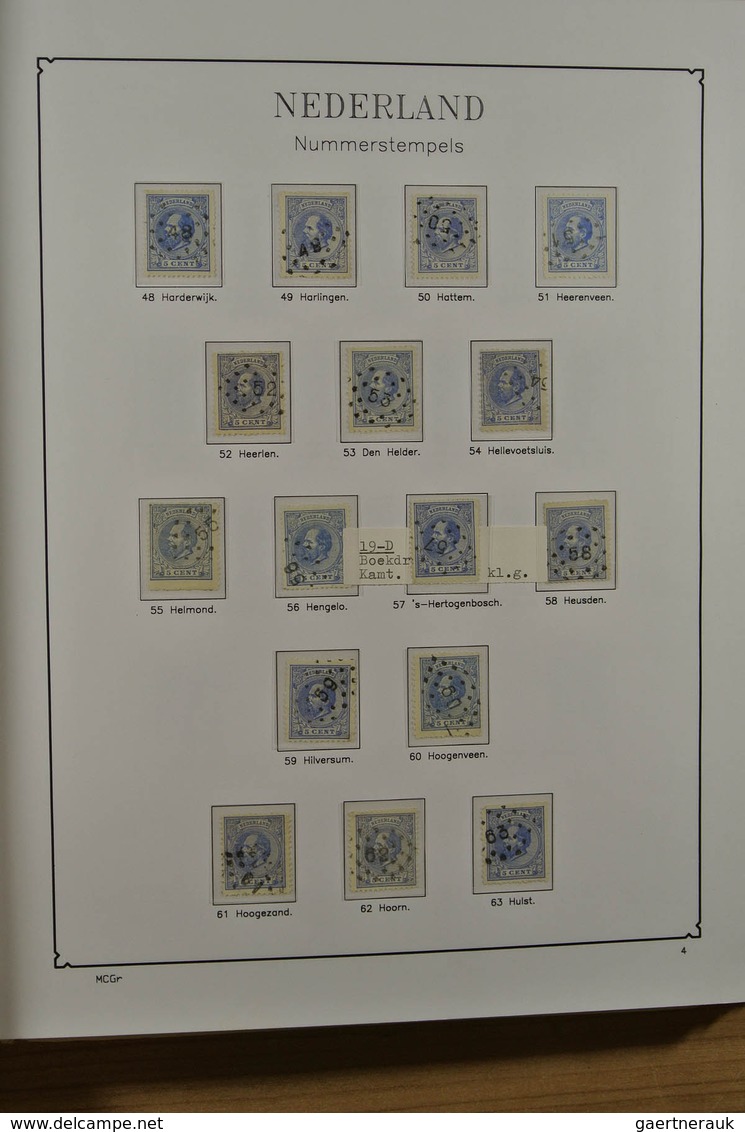 27508 Niederlande - Stempel: Album with various cancels of the Netherlands, including numeral cancels, gum