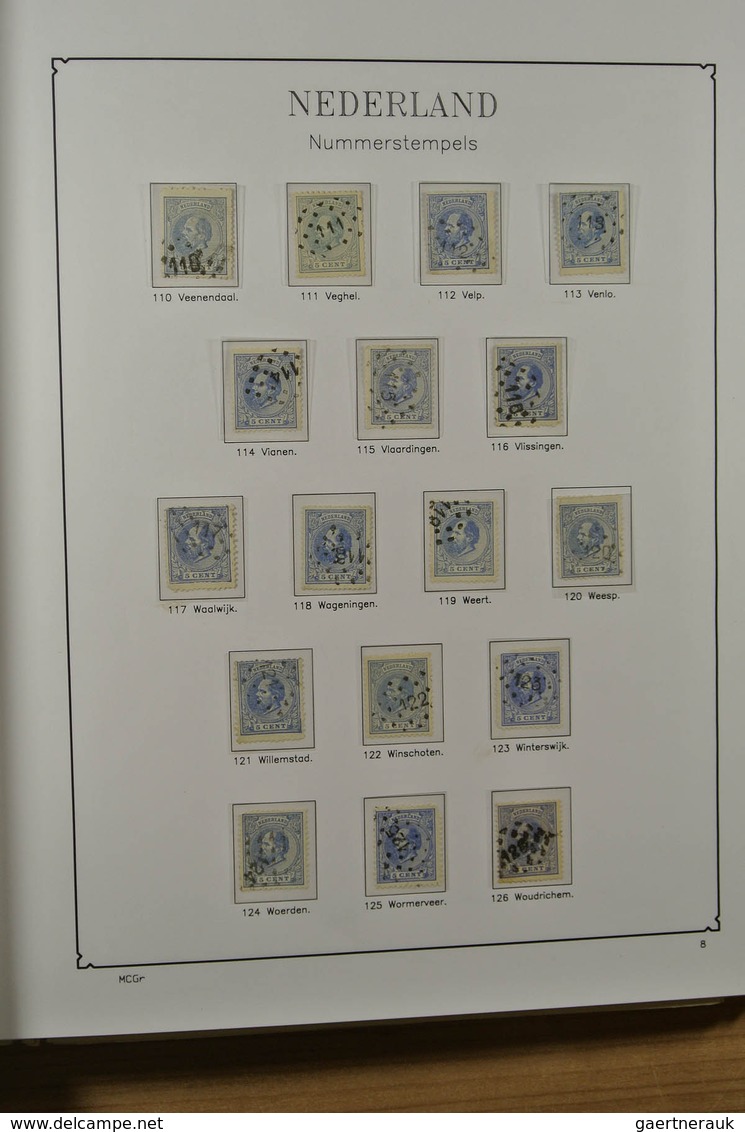 27508 Niederlande - Stempel: Album with various cancels of the Netherlands, including numeral cancels, gum