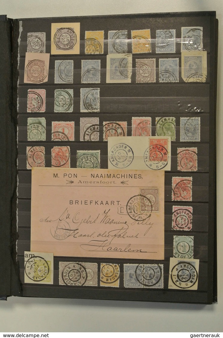 27511 Niederlande - Stempel: Collection Of Ca. 550 Stamps And 62 Covers And Cards With Various Large Round - Marcophilie