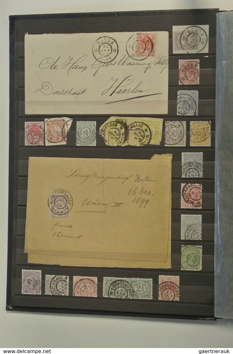 27511 Niederlande - Stempel: Collection of ca. 550 stamps and 62 covers and cards with various large round