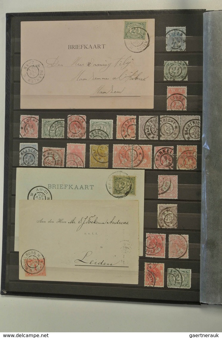 27511 Niederlande - Stempel: Collection of ca. 550 stamps and 62 covers and cards with various large round