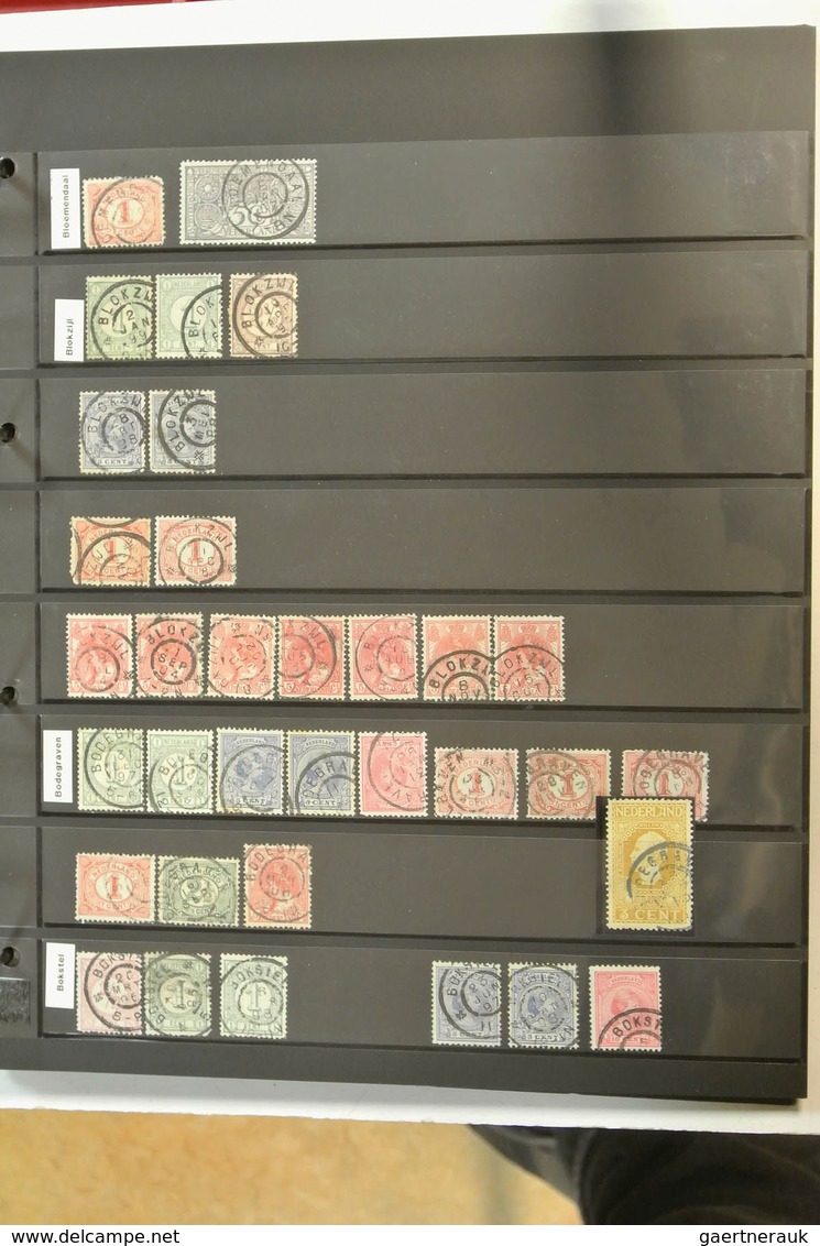 27513 Niederlande - Stempel: Fantastic collection largeround cancels of the Netherlands in 5 stockalbums.