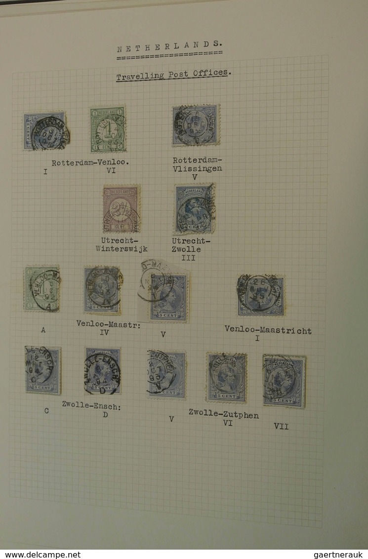 27515 Niederlande - Stempel: Folder with various cancels of the Netherlands on albuim- and stockpages. Con