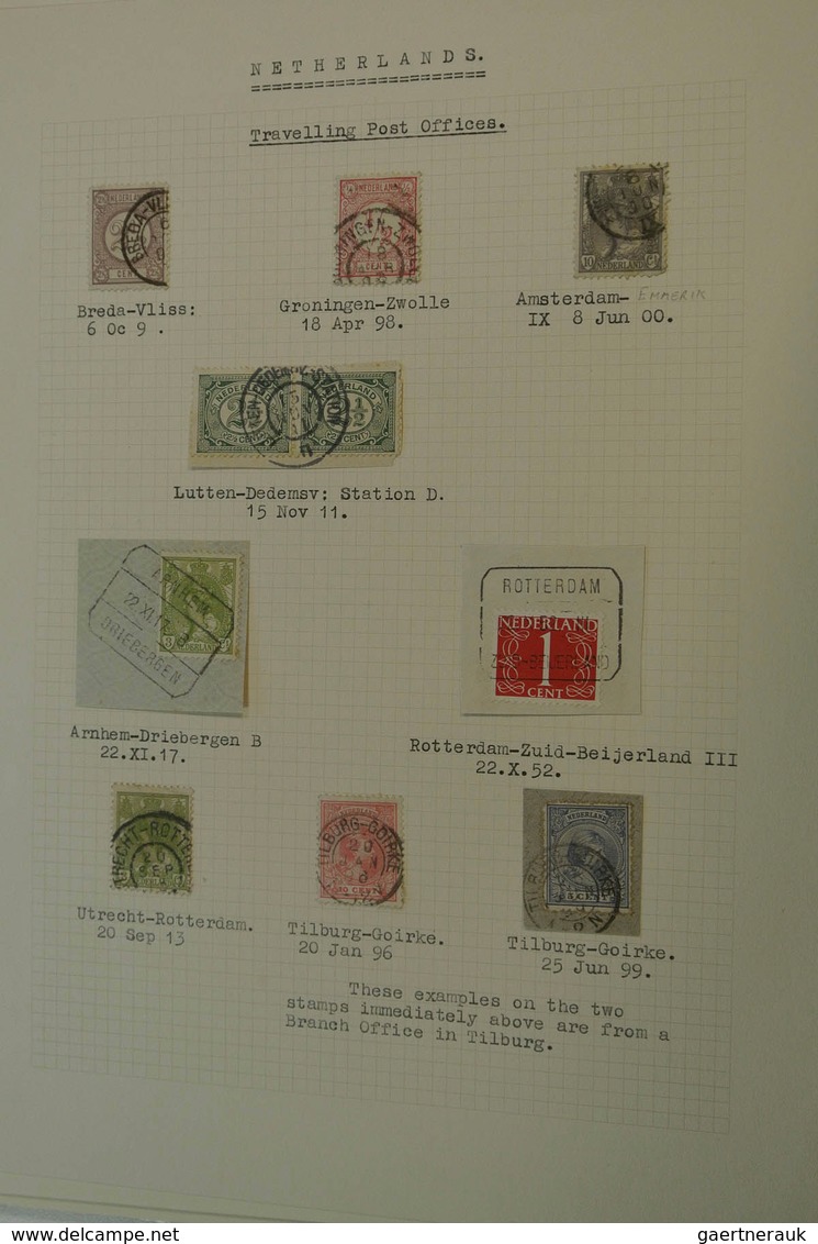 27515 Niederlande - Stempel: Folder with various cancels of the Netherlands on albuim- and stockpages. Con