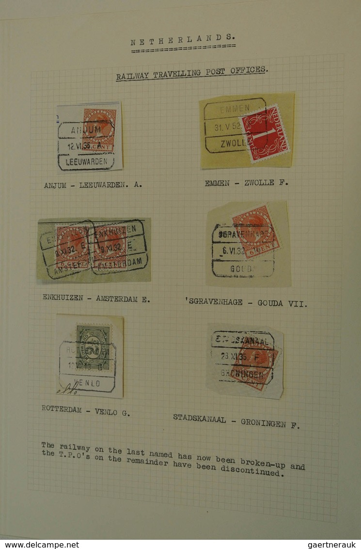 27515 Niederlande - Stempel: Folder with various cancels of the Netherlands on albuim- and stockpages. Con