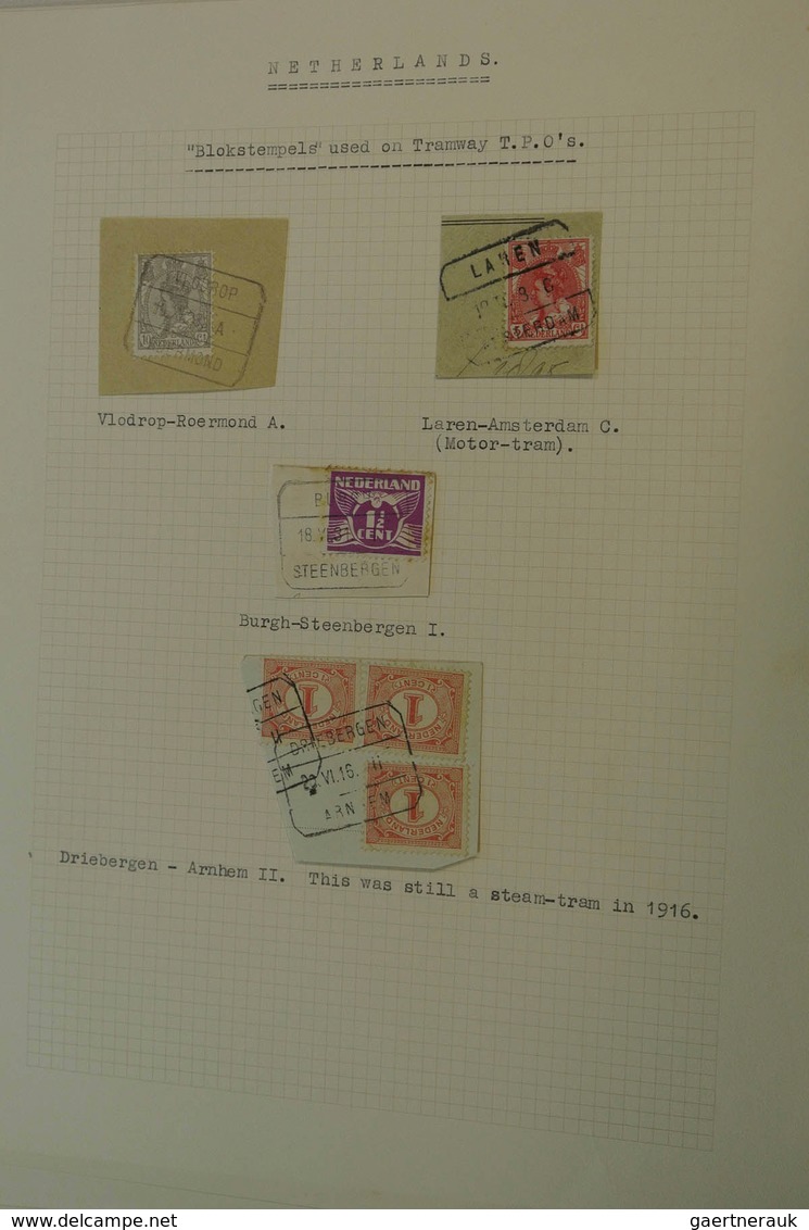 27515 Niederlande - Stempel: Folder with various cancels of the Netherlands on albuim- and stockpages. Con