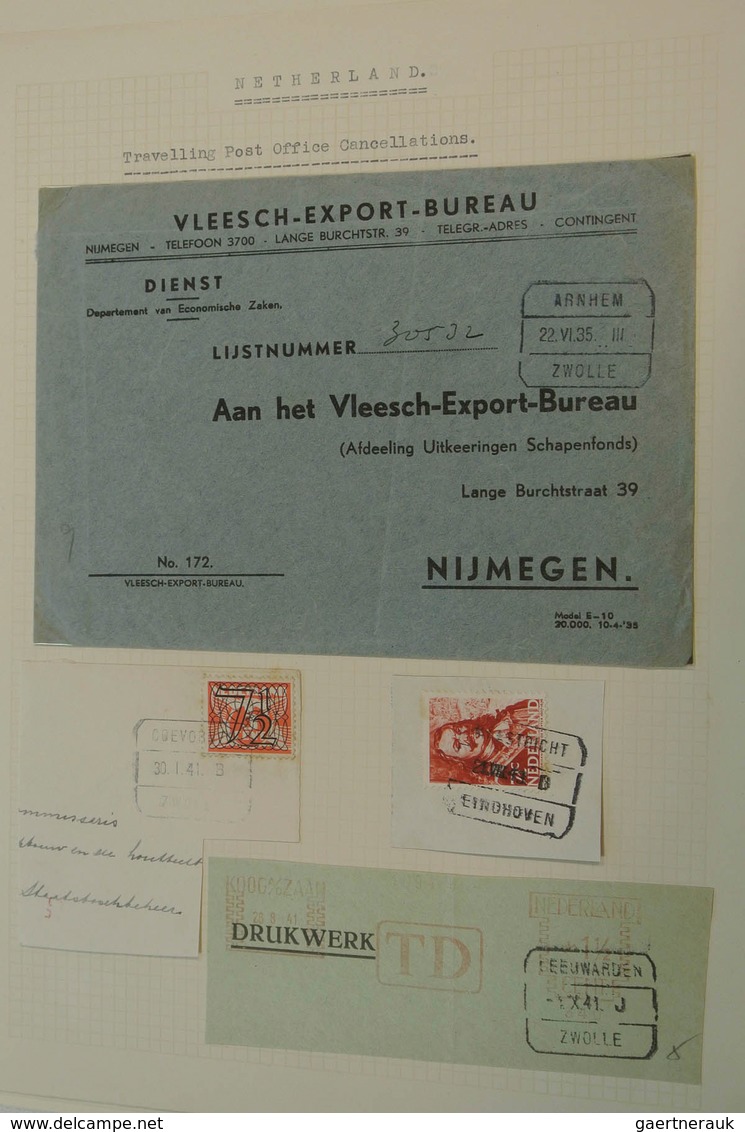 27515 Niederlande - Stempel: Folder with various cancels of the Netherlands on albuim- and stockpages. Con