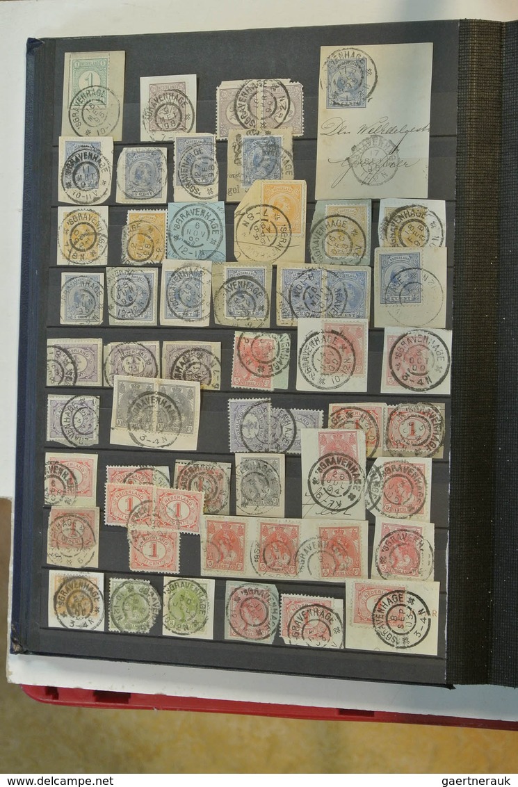 27517 Niederlande - Stempel: Nice collection of ca. 1800 largeround cancels of the Netherlands on pieces i