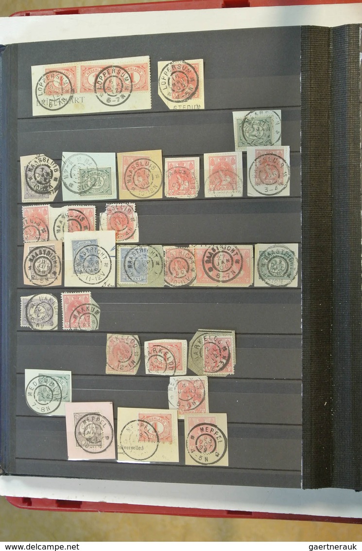 27517 Niederlande - Stempel: Nice collection of ca. 1800 largeround cancels of the Netherlands on pieces i