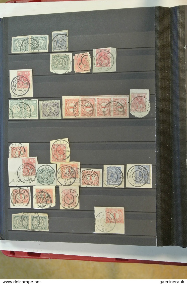 27517 Niederlande - Stempel: Nice collection of ca. 1800 largeround cancels of the Netherlands on pieces i