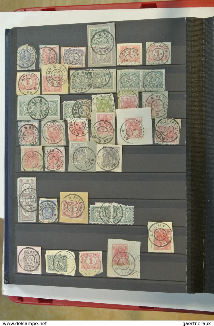 27517 Niederlande - Stempel: Nice collection of ca. 1800 largeround cancels of the Netherlands on pieces i