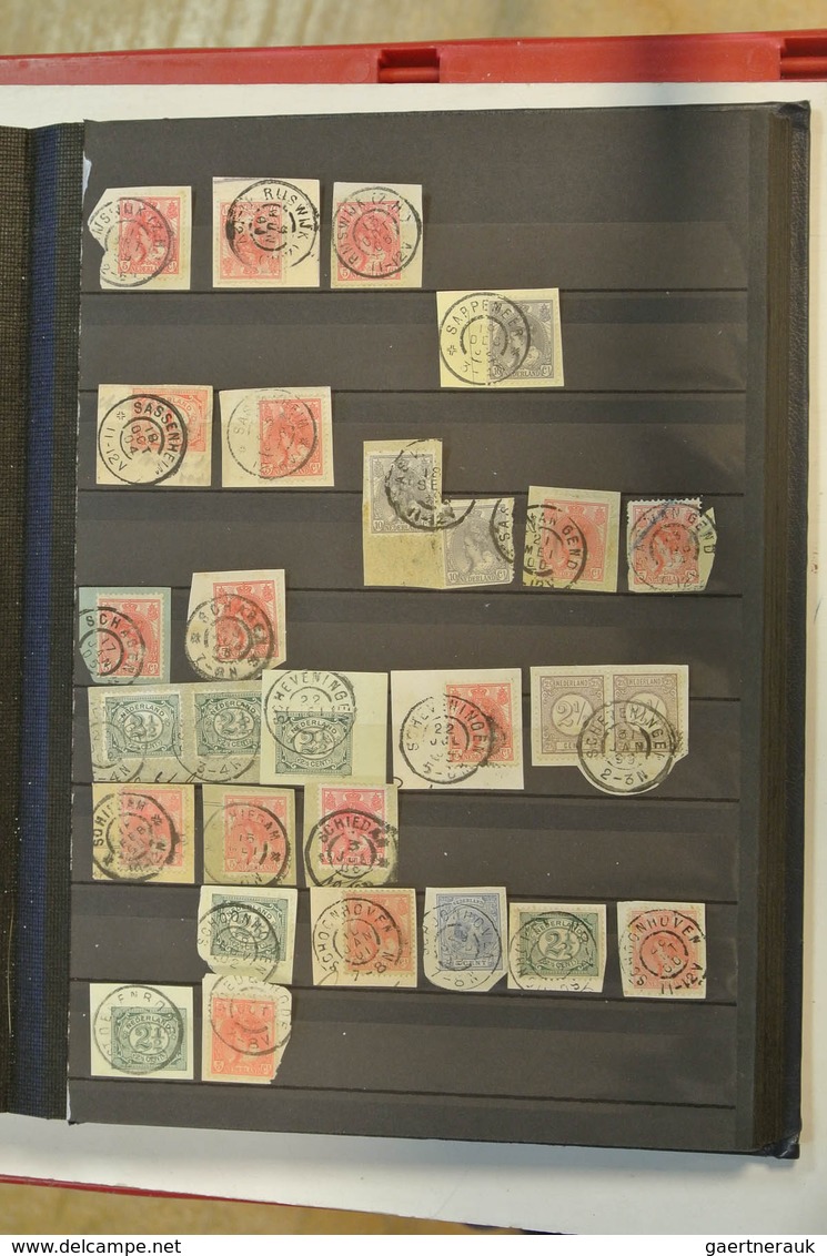 27517 Niederlande - Stempel: Nice collection of ca. 1800 largeround cancels of the Netherlands on pieces i