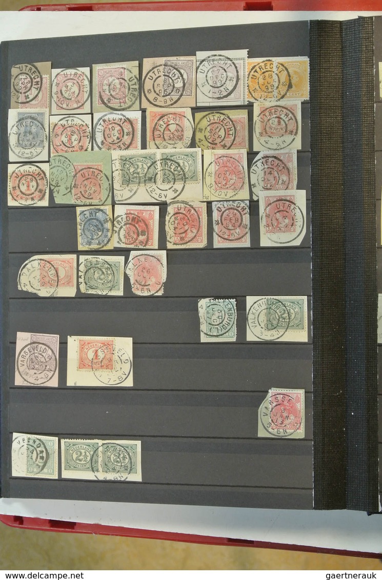 27517 Niederlande - Stempel: Nice collection of ca. 1800 largeround cancels of the Netherlands on pieces i