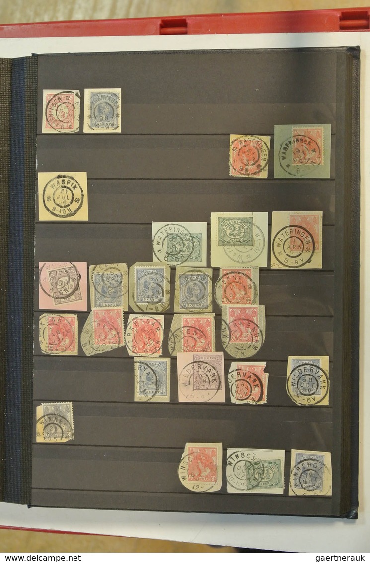 27517 Niederlande - Stempel: Nice collection of ca. 1800 largeround cancels of the Netherlands on pieces i