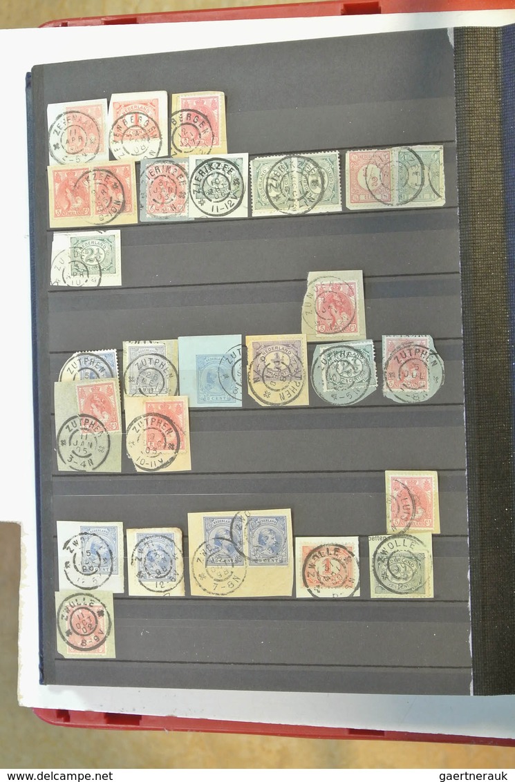 27517 Niederlande - Stempel: Nice collection of ca. 1800 largeround cancels of the Netherlands on pieces i